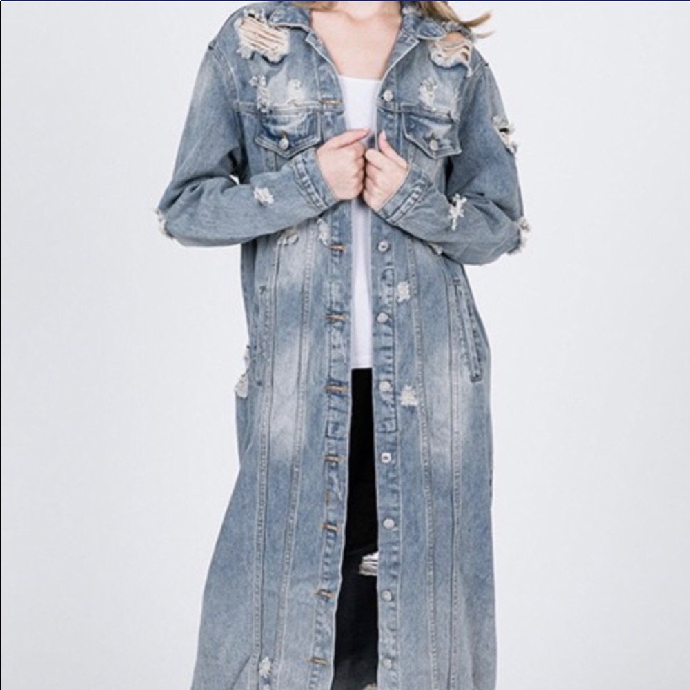 💎💎Trench Distressed Denim Jacket💎💎 Trendy💎💎